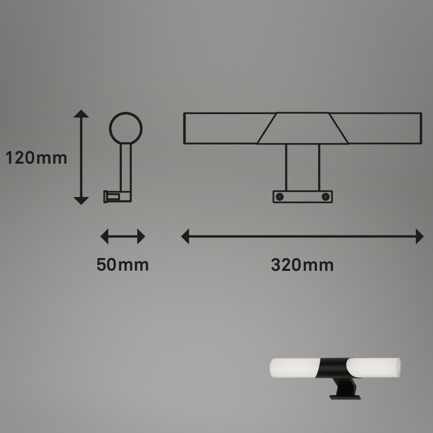 Briloner - Éclairage LED pour miroir de salle de bains LED/7W/230V 4000K IP44 32 cm noir