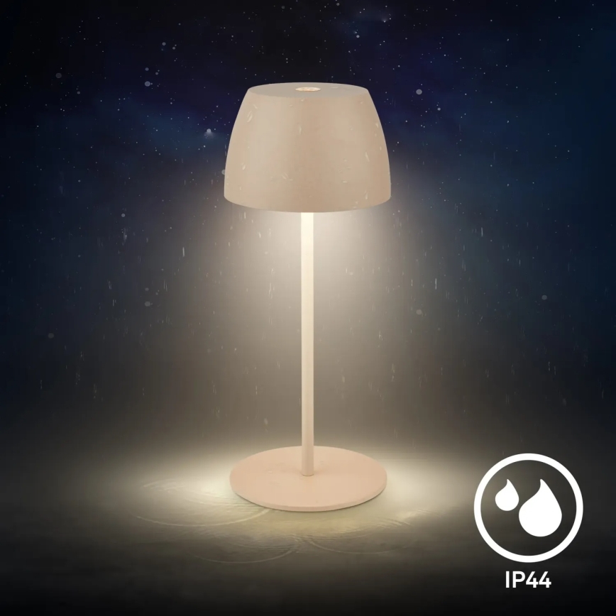 Briloner - Lampe de table d'extérieur MINI LED tactile et dimmable, rechargeable 2,5W/5V, IP44, 1800 mAh, beige