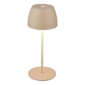 Briloner - Lampe de table d'extérieur MINI LED tactile et dimmable, rechargeable 2,5W/5V, IP44, 1800 mAh, beige