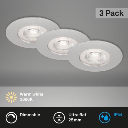 Briloner - LOT 3x Luminaire salle de bain à intensité variable LED/4,9W/230V IP44