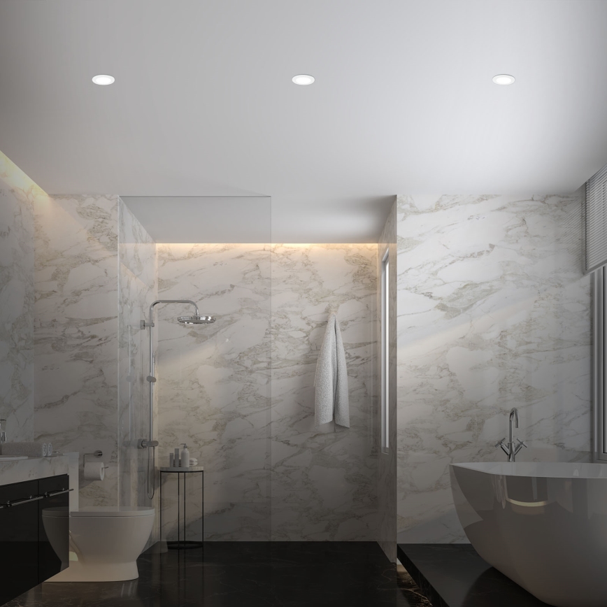 Briloner - LOT 3x Luminaire de salle de bain encastrable à intensité variable LED/4,8W/230V 3000-6500K IP44 + télécommande