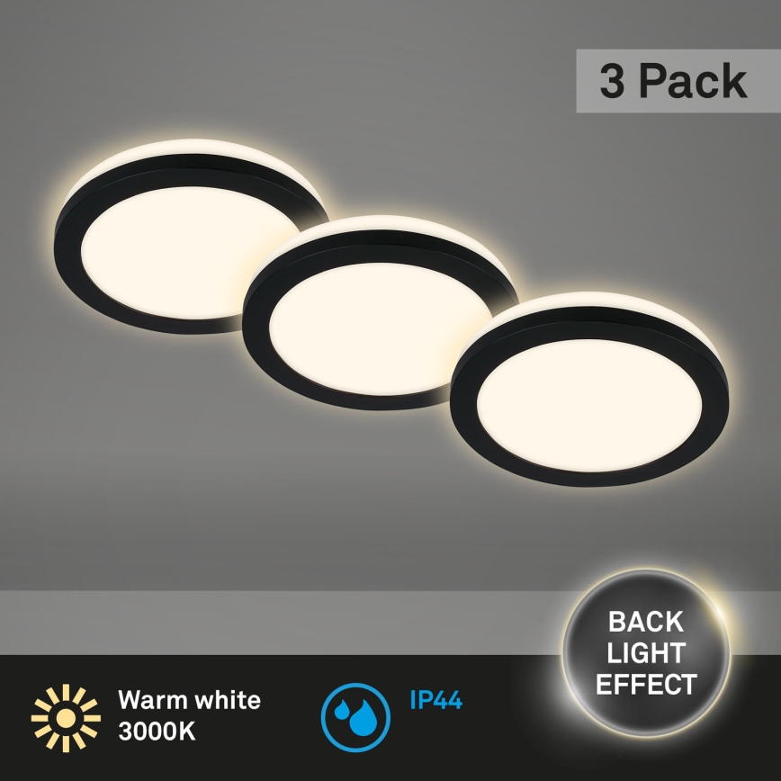 Briloner - LOT 3x Spot encastrable de salle de bain LED LED/3W/230V IP44