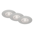 Briloner- LOT 3x Spot encastrable de salle de bain LED LED/4,9W/230V IP44 argent