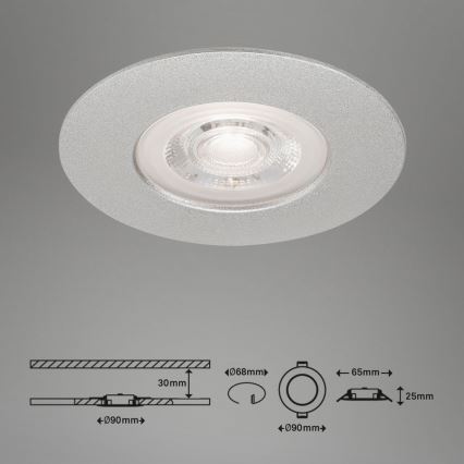 Briloner- LOT 3x Spot encastrable de salle de bain LED LED/4,9W/230V IP44 argent