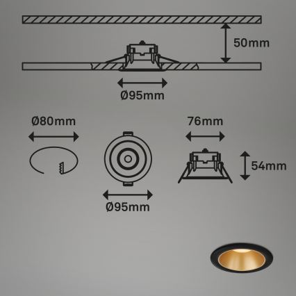 Briloner - LOT 3x Spot encastrable de salle de bain LED LED/4,9W/230V IP44