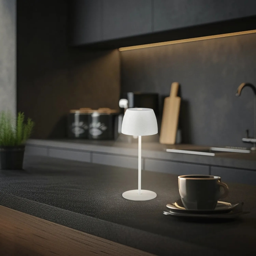 Briloner - Lampe de table d'extérieur tactile, rechargeable et à intensité variable MINI LED/2,5W/5V IP44 1800 mAh blanche
