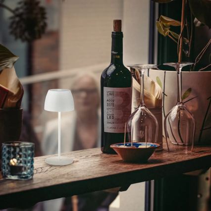 Briloner - Lampe de table d'extérieur tactile, rechargeable et à intensité variable MINI LED/2,5W/5V IP44 1800 mAh blanche