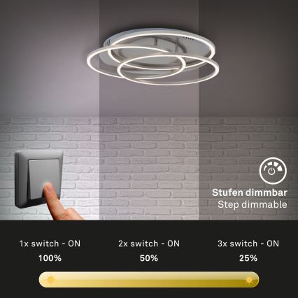 Briloner - Plafonnier à intensité variable FRAMES LED/60W/230V chrome mat