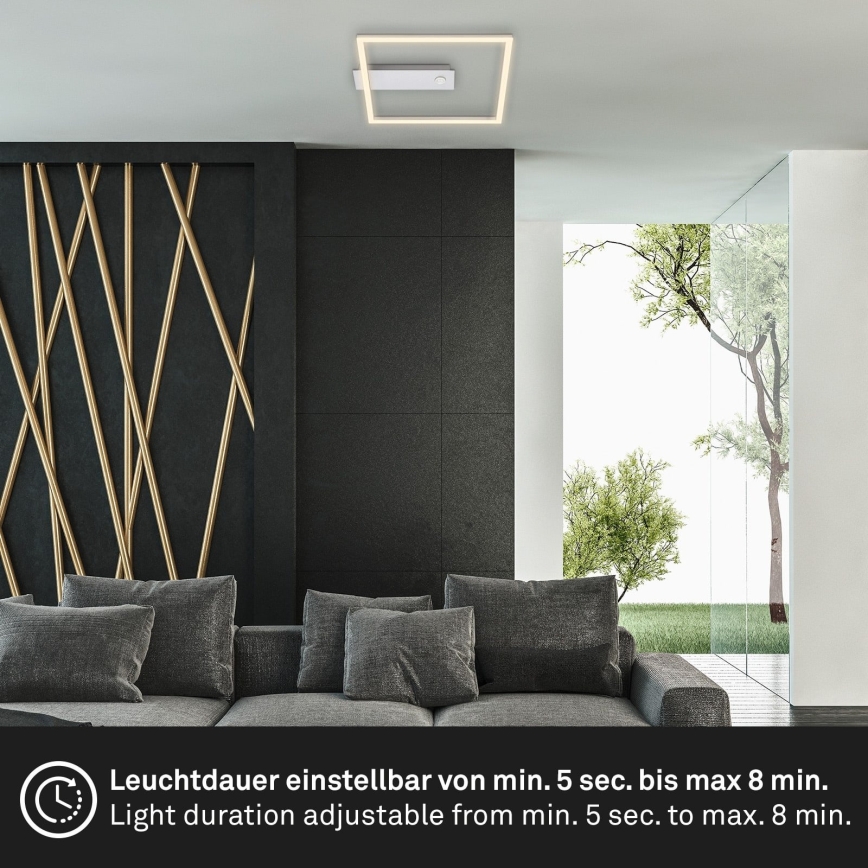 Briloner - Plafonnier LED avec détecteur de mouvement et capteur crépusculaire FRAME LED/14W/230V 3000K 30x32 cm chrome mat