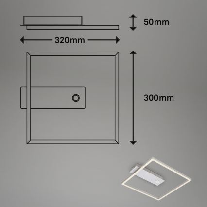 Briloner - Plafonnier LED avec détecteur de mouvement et capteur crépusculaire FRAME LED/14W/230V 3000K 30x32 cm chrome mat