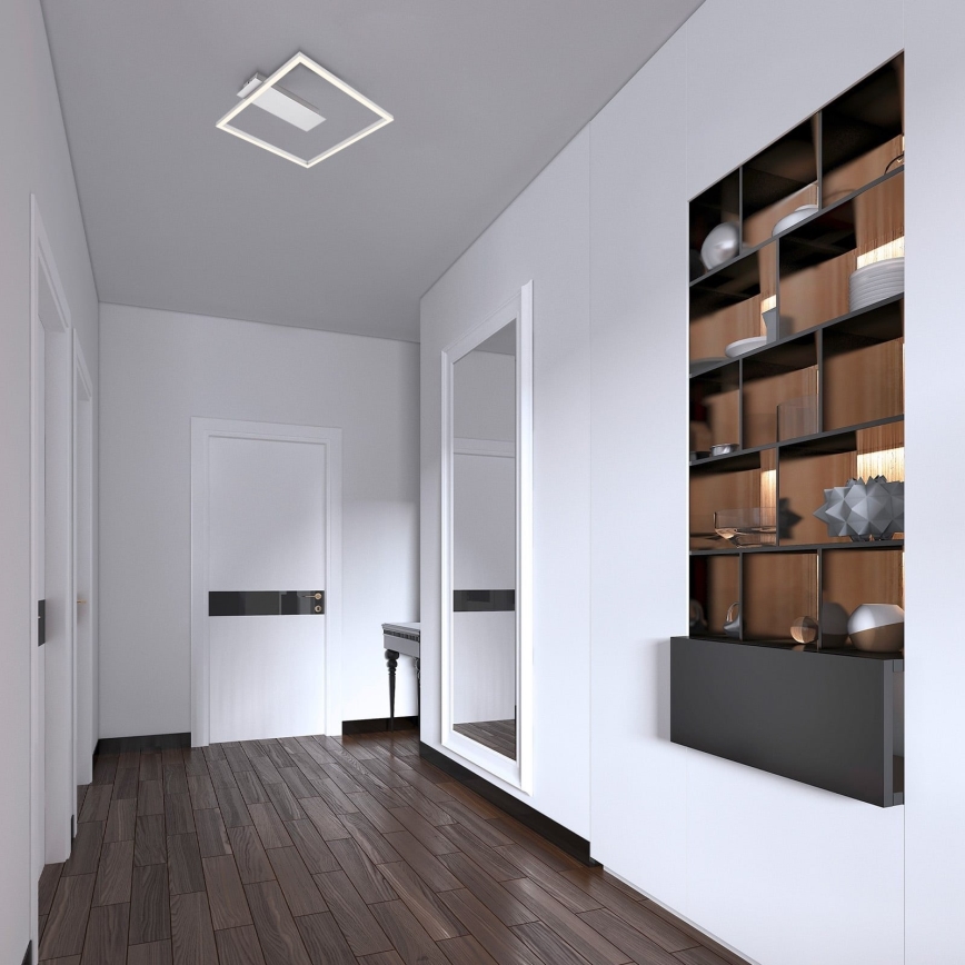 Briloner - Plafonnier LED FRAME, 14 W, 230 V, 3000 K, 30 x 32 cm, chrome mat