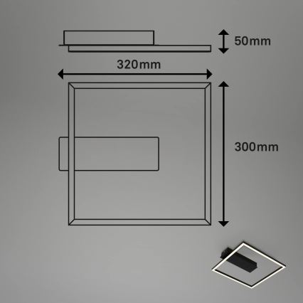 Briloner - Plafonnier LED FRAME LED/14W/230V 3000K 30x32 cm noir