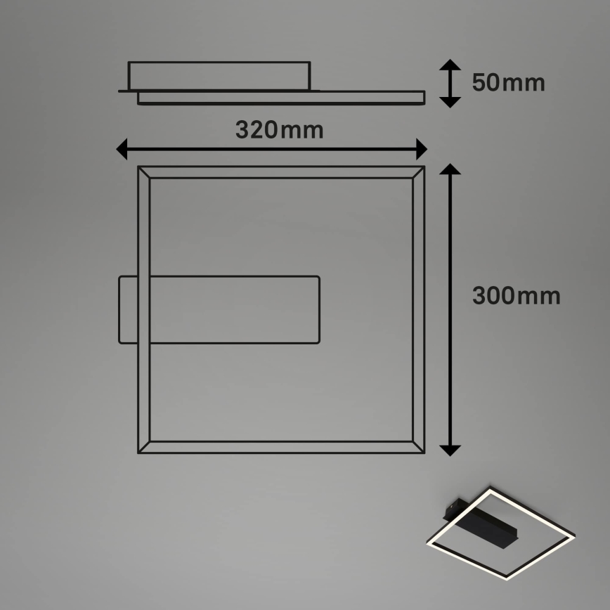 Briloner - Plafonnier LED FRAME LED/14W/230V 3000K 30x32 cm noir