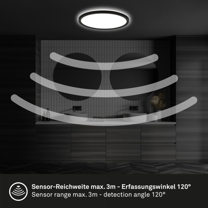 Briloner - Plafonnier LED pour salle de bains avec capteur MOVE LED/18W/230V IP44 Ø 29 cm blanc