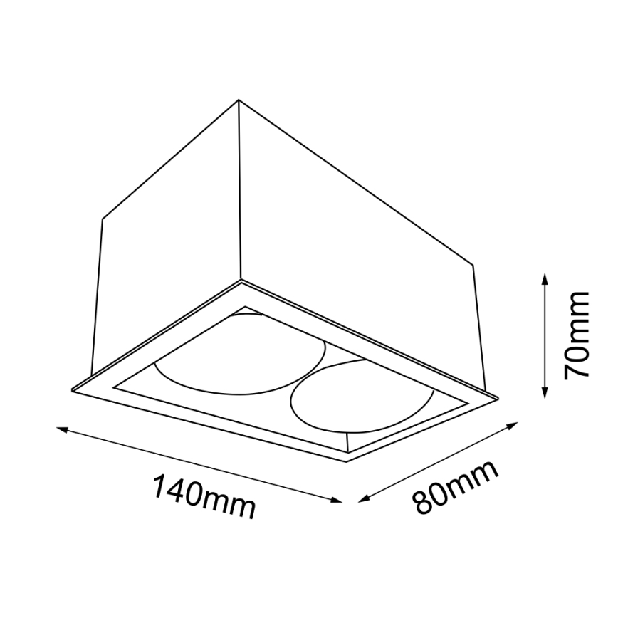 Brosline - Spot orientable 2x GU10/10W/230V noir