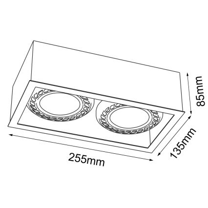 Brosline - Spot 2xGU10/18W/230V blanc
