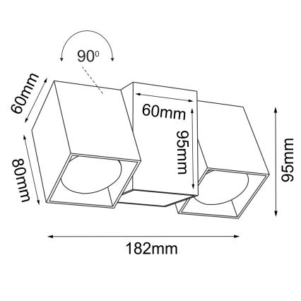 Brosline - Applique murale orientable 2xGU10/10W/230V, noire