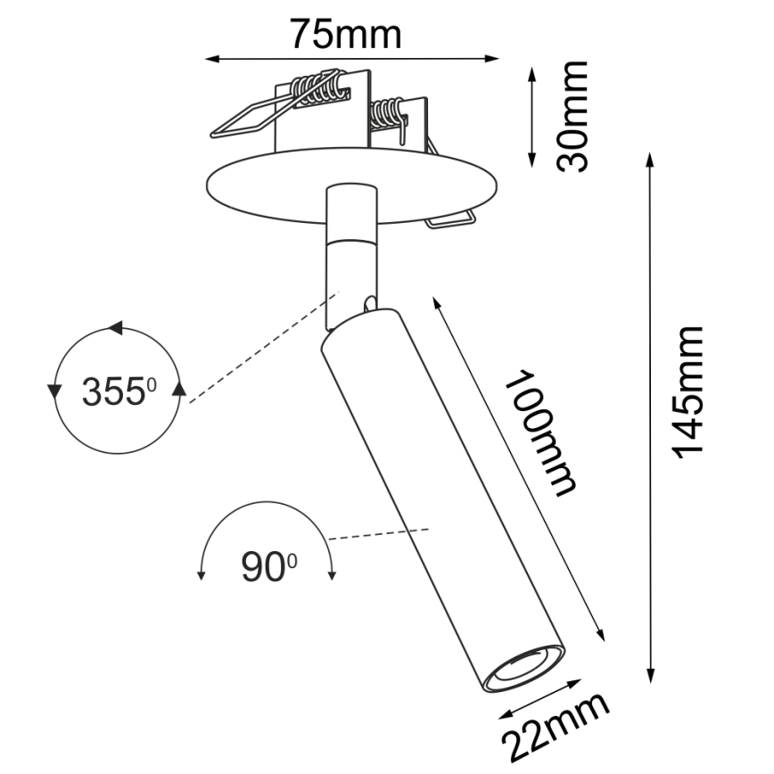 Brosline - Spot encastré pour plafond 1xG9/2,5W/230V noir