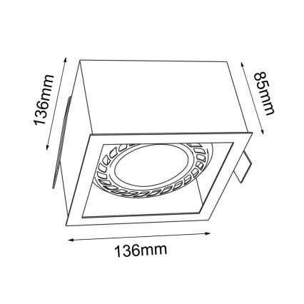 Brosline - Plafonnier encastré 1xGU10/18W/230V noir