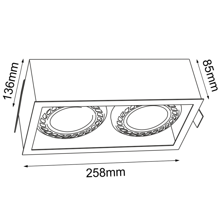 Brosline - Plafonnier encastré 2xGU10/18W/230V blanc