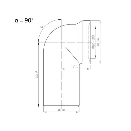 Bruckner - Connecteur 90° pour cuvette de WC 11 cm blanc