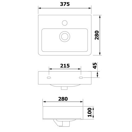 Bruckner - Lavabo NOAM 37,5x28 cm céramique/blanc