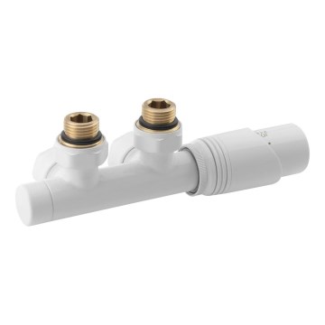 Bruckner - Lot de raccordement thermostatique pour raccordement central WICHER blanc
