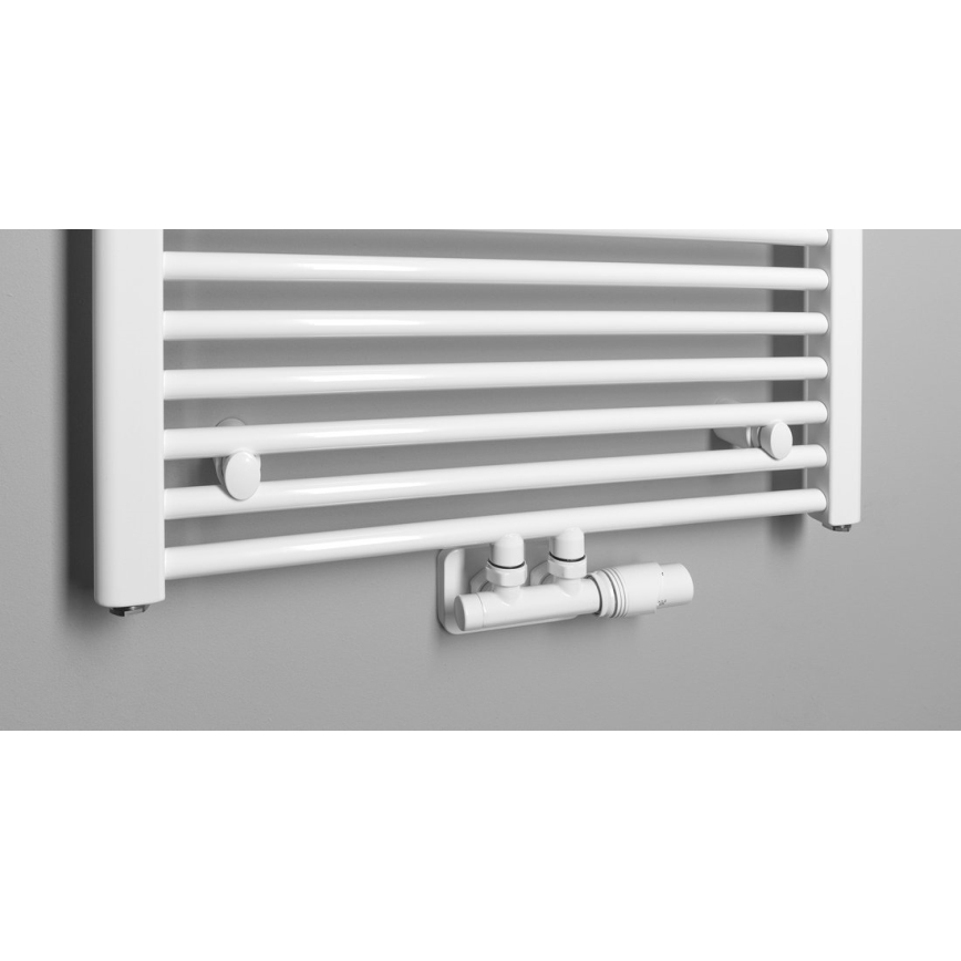 Bruckner - Lot de raccordement thermostatique pour raccordement central WICHER blanc