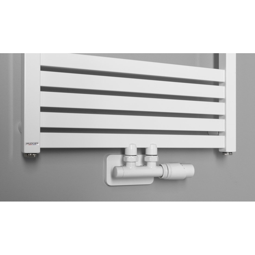 Bruckner - Lot de raccordement thermostatique pour raccordement central WICHER blanc