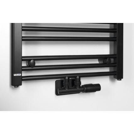 Bruckner - Lot de raccordement thermostatique pour raccordement central WICHER mat noir