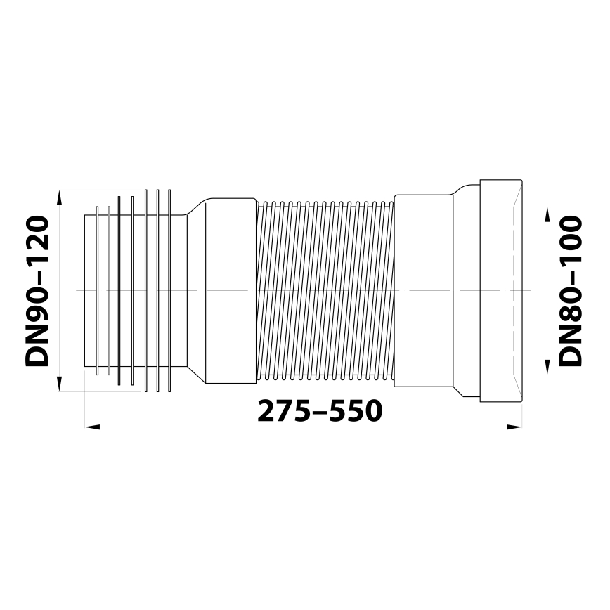 Bruckner - Raccord flexible pour cuvette de WC 27,5-55 cm blanc