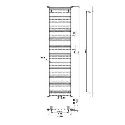 Bruckner - Radiateur de salle de bains ALBRECHT 157x50 cm noir mat