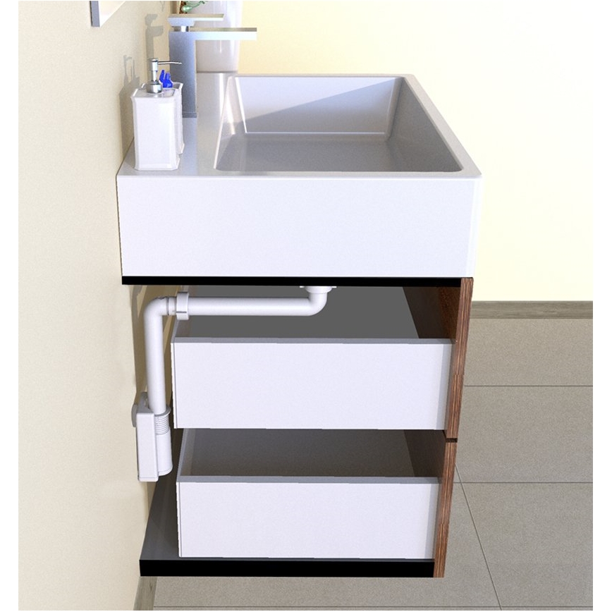 Bruckner - Siphon de lavabo mobilier MURALES blanc
