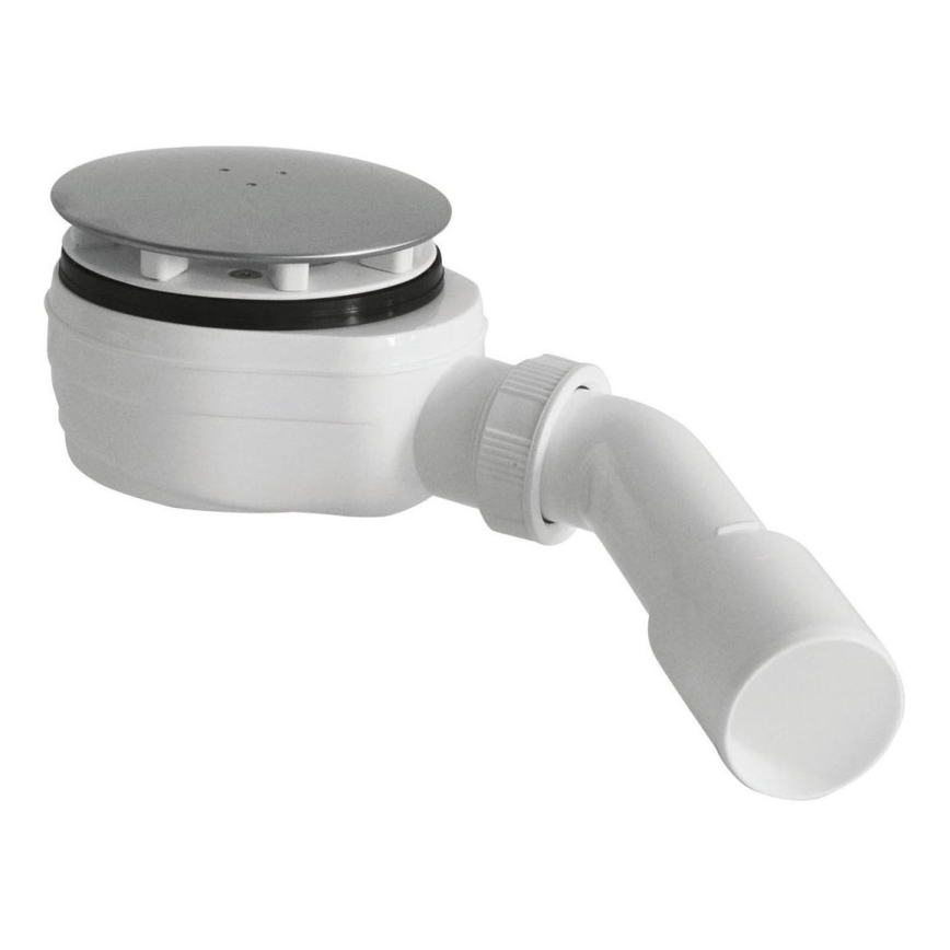 Bruckner - Siphon de receveur de douche bas DN40/50 blanc/poli acier inoxydable