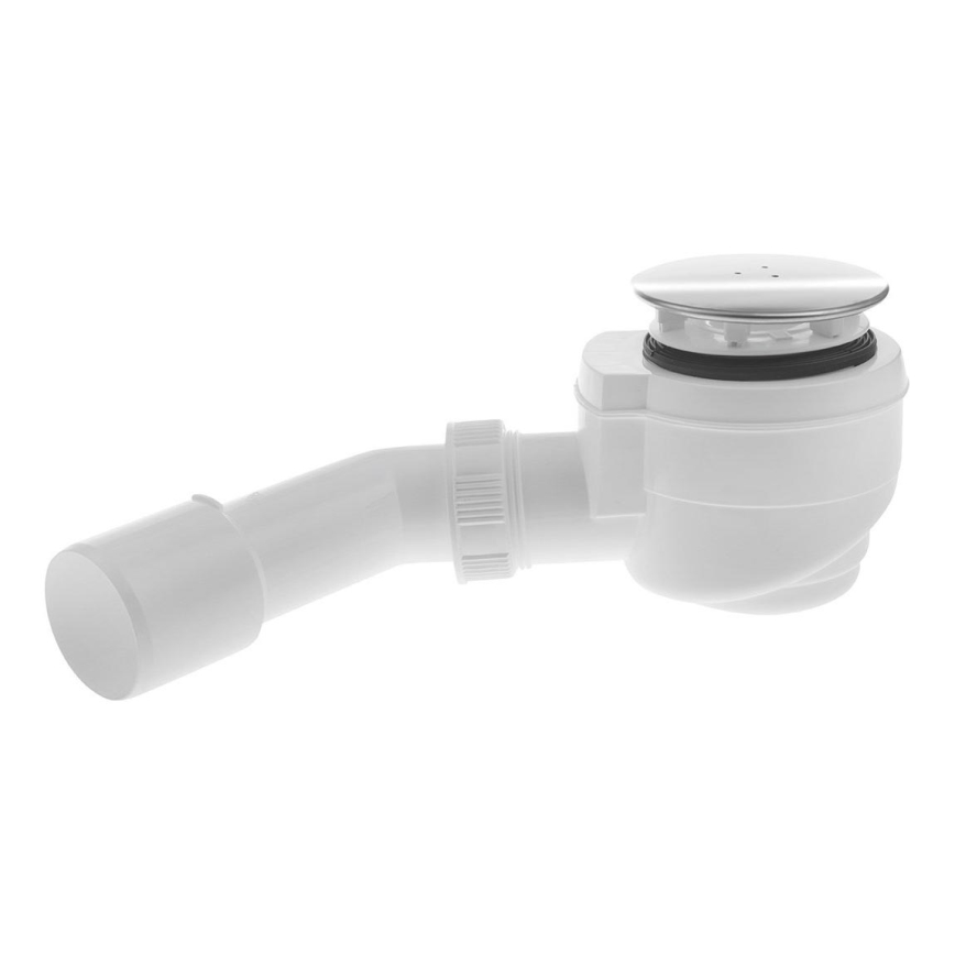 Bruckner - Siphon de receveur de douche DN40/50 blanc/poli acier inoxydable
