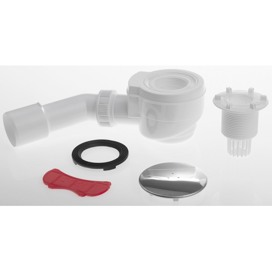 Bruckner - Siphon de receveur de douche DN40/50 blanc/poli acier inoxydable