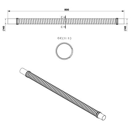 Bruckner - Tuyau de raccordement flexible 80 cm blanc