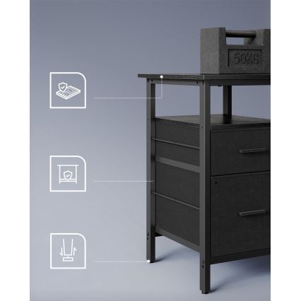 Bureau avec éclairage intégré SOLEA-X marron/noir