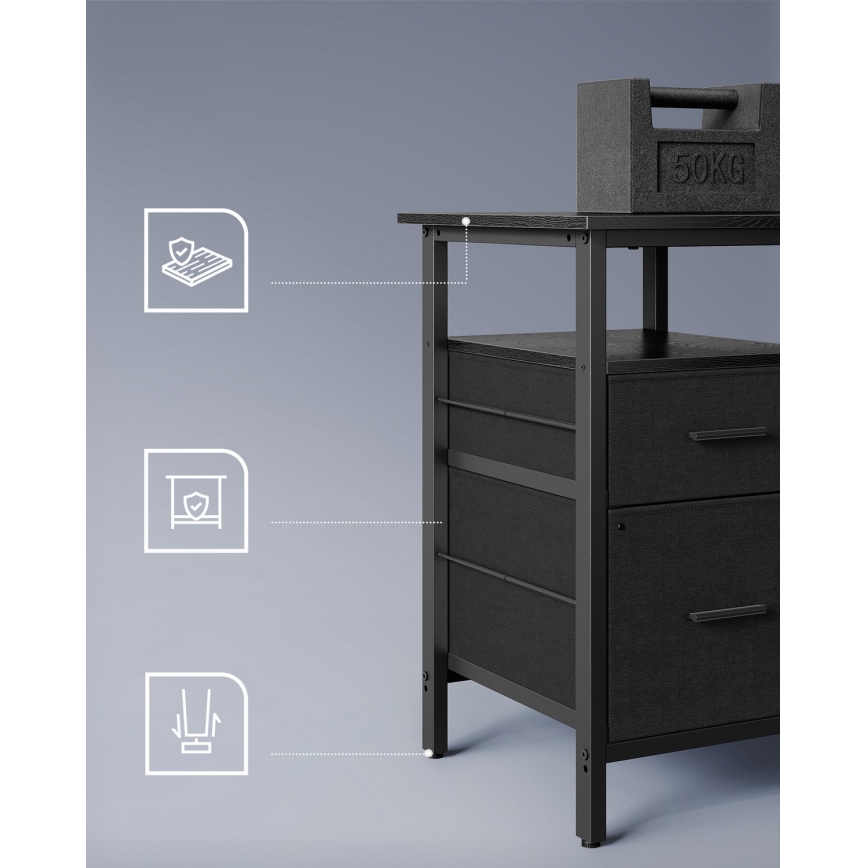 Bureau avec éclairage intégré SOLEA-X marron/noir