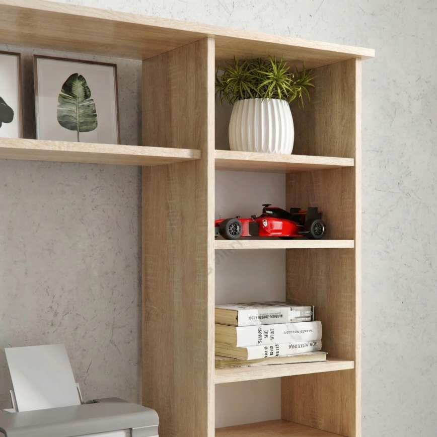 Bureau avec étagère ELIAN 160 x 53 cm chêne sonoma/blanc