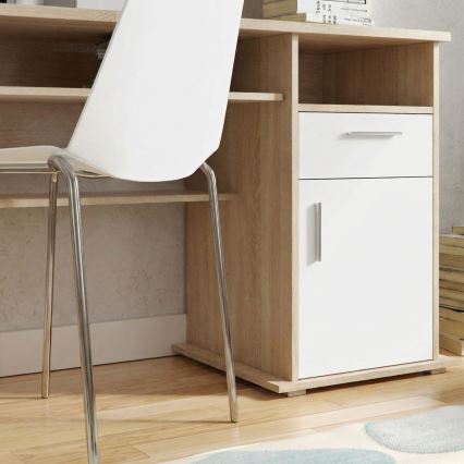 Bureau avec étagère ELIAN 160 x 53 cm chêne sonoma/blanc