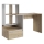 Bureau avec étagère MARLO chêne artisan/blanc