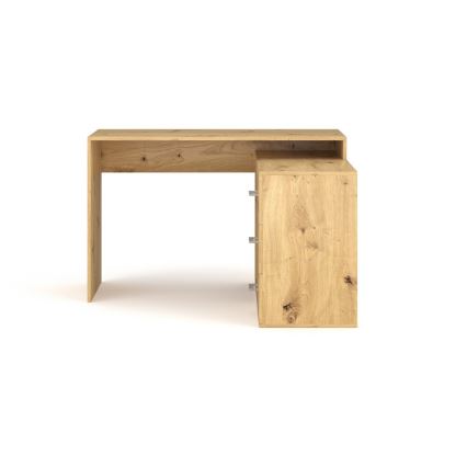 Bureau avec tiroirs et angle réversible (droite/gauche) JULES chêne artisan