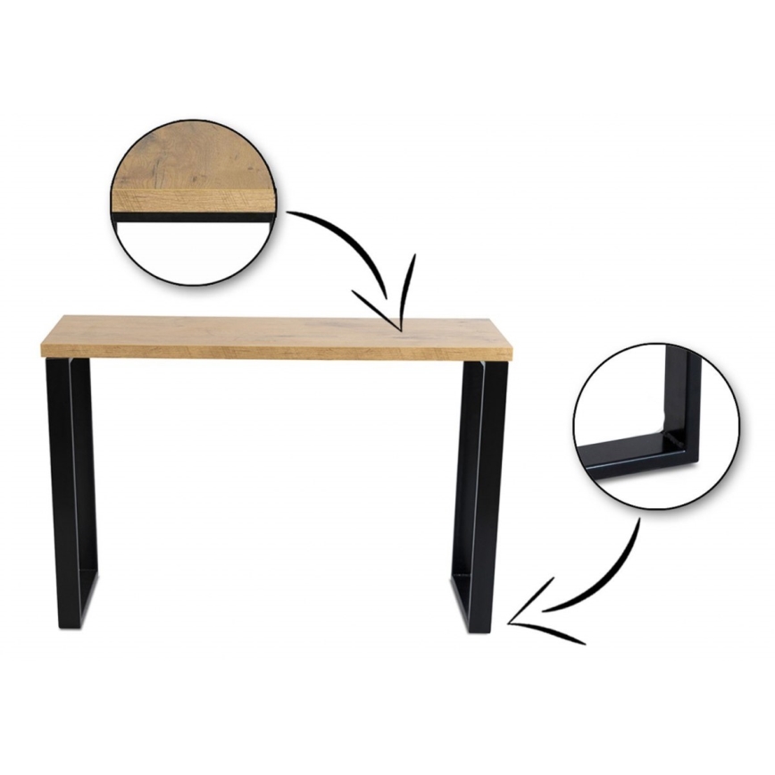 Bureau BLAT 140x60 cm noir/marron
