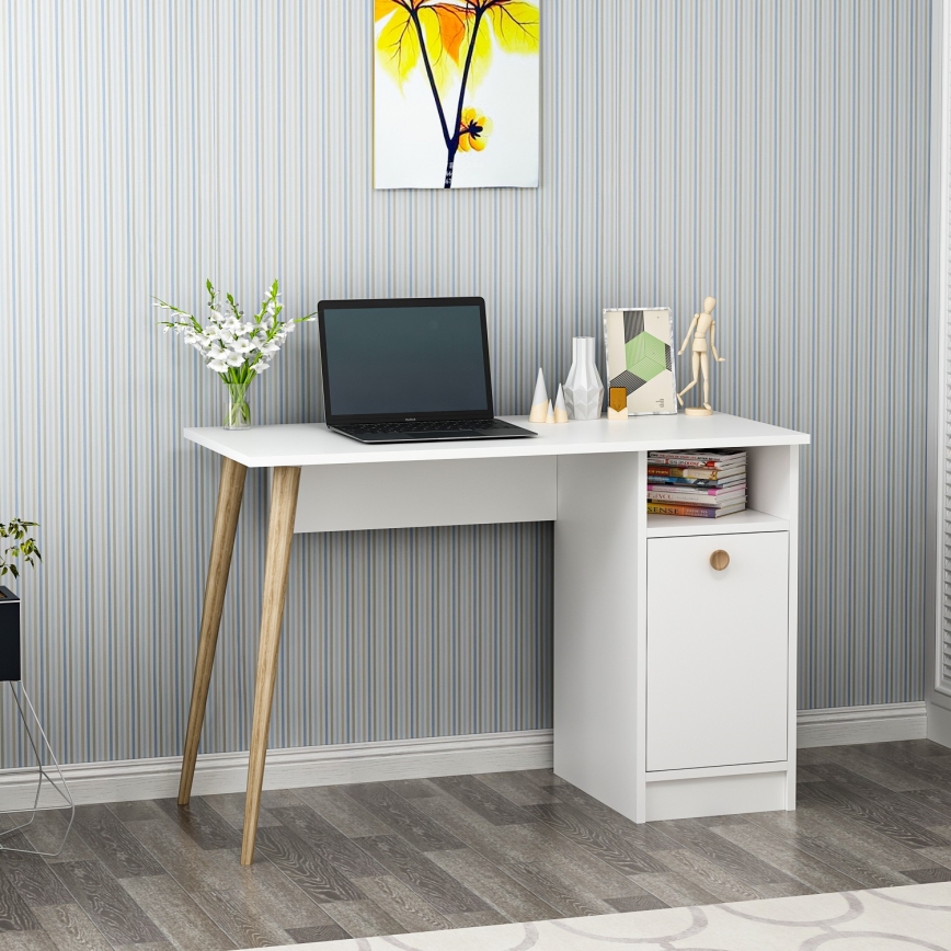 Bureau CANNAS 110x74 cm blanc/marron