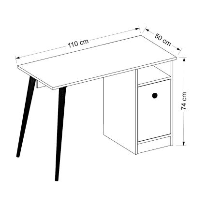 Bureau CANNAS 110x74 cm blanc/marron