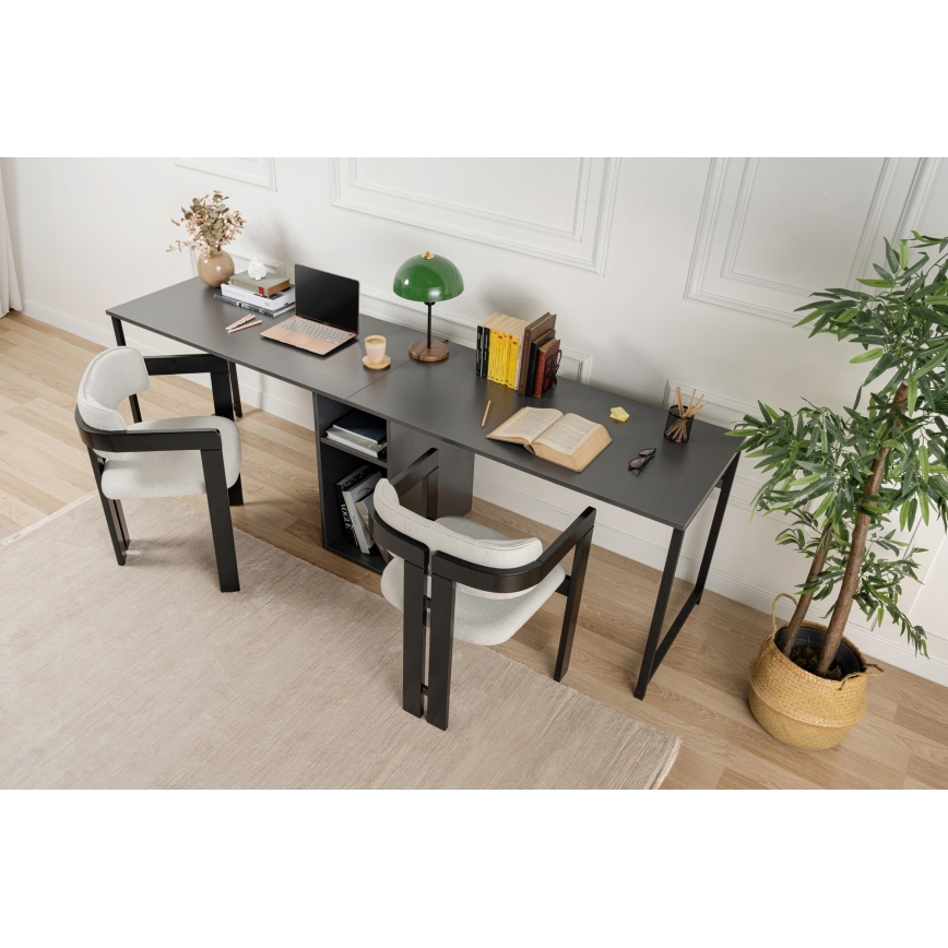 Bureau CLARO 240 x 60 cm anthracite/noir