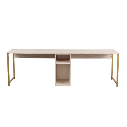 Bureau CLARO 240x60 cm travertin/doré