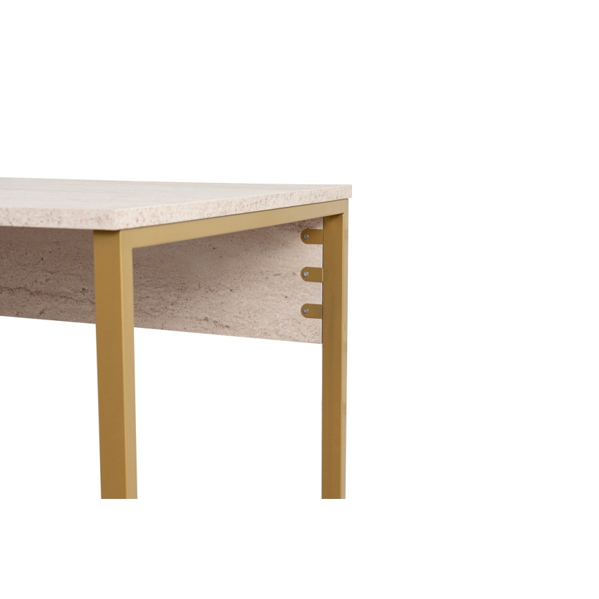 Bureau CLARO 240x60 cm travertin/doré