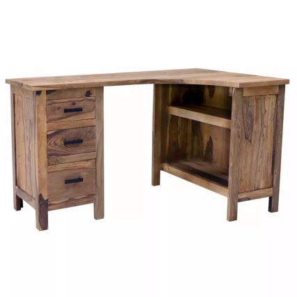 Bureau d'angle RAMI 130x85 cm bois massif/palissandre
